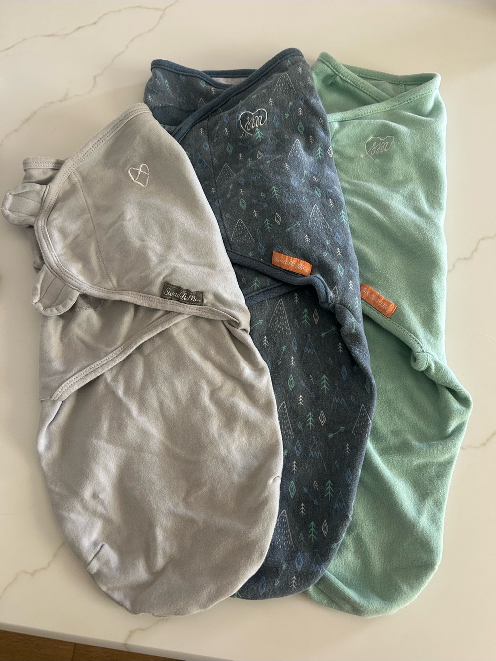SwaddleMe Sleep Sack Bundle - Gray, Navy, Mint Green